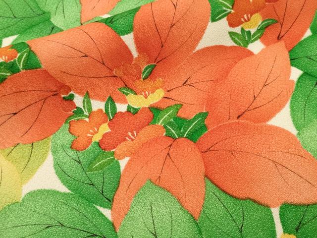 平和屋着物■上質な小紋　草花文　正絹　逸品　CABN1405ev