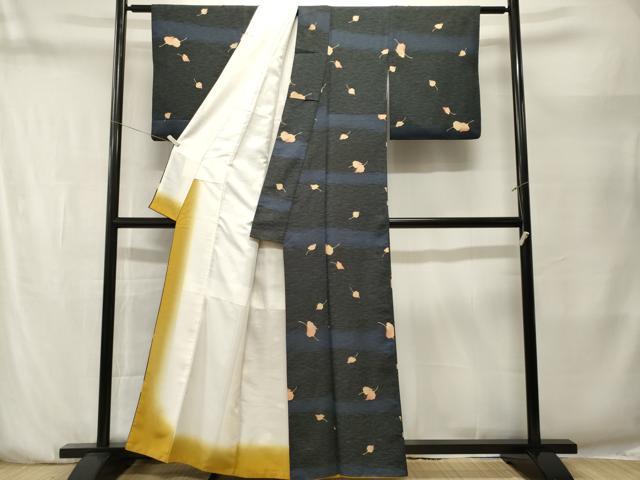 平和屋着物■小紋　舞葉文　洗える着物　CABN1433ev