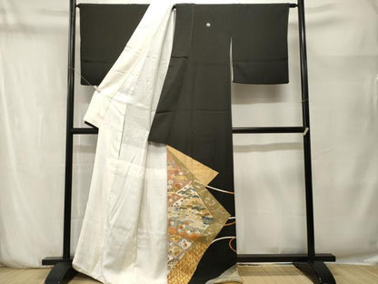 平和屋着物■豪華黒留袖　作家物　松竹梅風景文　宝尽し文　金彩　正絹　逸品　CABN1441ev