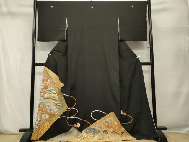 平和屋着物■豪華黒留袖　作家物　松竹梅風景文　宝尽し文　金彩　正絹　逸品　CABN1441ev