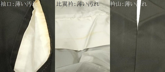 平和屋着物■豪華黒留袖　刺繍　飛鶴枝花文　暈し染め　金銀彩　正絹　逸品　CABN1445ev