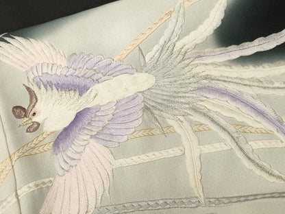 平和屋着物■豪華黒留袖　刺繍　鳳凰　暈し染め　金銀糸　正絹　逸品　CABN1488ev