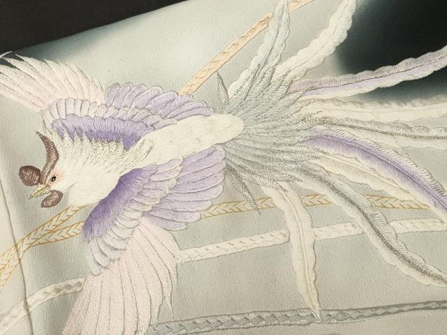 平和屋着物■豪華黒留袖　刺繍　鳳凰　暈し染め　金銀糸　正絹　逸品　CABN1488ev