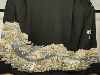 平和屋着物■豪華黒留袖　作家物　御所解文　暈し染め　正絹　逸品　CABN1491ev