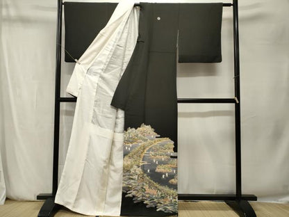 平和屋着物■豪華黒留袖　作家物　御所解文　暈し染め　正絹　逸品　CABN1491ev