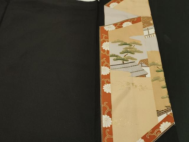 平和屋着物■豪華黒留袖　屏風鉾人物花文　金彩　正絹　逸品　CABN1493ev