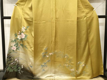 平和屋着物■訪問着　枝花文　暈し染め　金彩　正絹　逸品　CABN1506ev