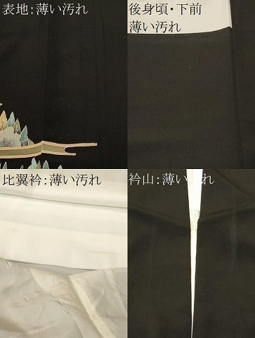 平和屋着物■豪華黒留袖　作家物　風景文　正絹　逸品　CABN1507ev