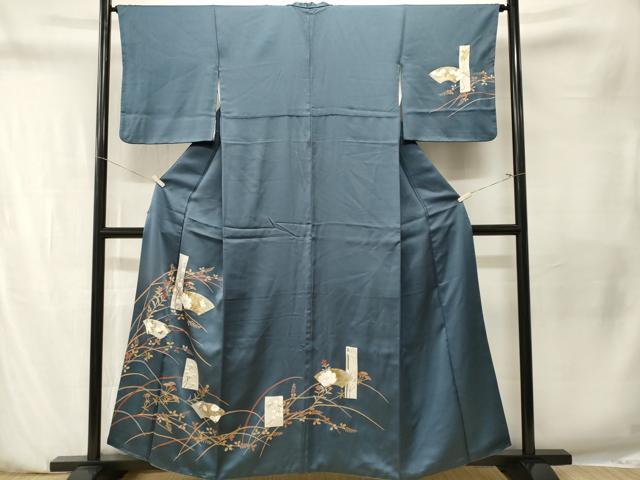 平和屋着物■訪問着　地紙色紙草花文　暈し染め　正絹　逸品　CABN1512ev