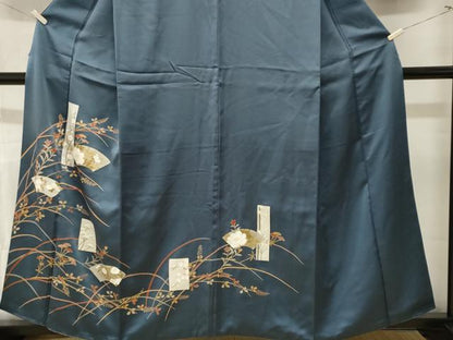 平和屋着物■訪問着　地紙色紙草花文　暈し染め　正絹　逸品　CABN1512ev