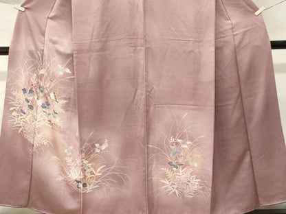 平和屋着物■訪問着　休み鳥草花文　暈し染め　正絹　逸品　CABN1513ev