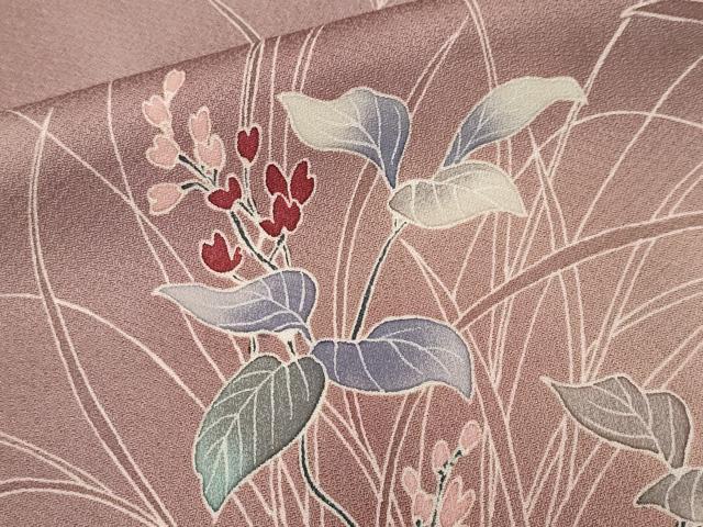 平和屋着物■訪問着　休み鳥草花文　暈し染め　正絹　逸品　CABN1513ev