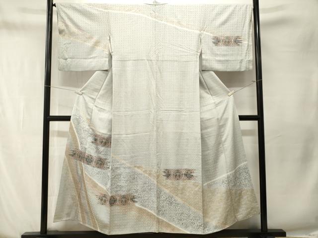 平和屋着物■訪問着　刺繍　絞り　絵皿動物花文　金彩　正絹　逸品　CABN1515ev