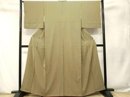 平和屋着物■上質な小紋　縞　正絹　逸品　CABN1516ev