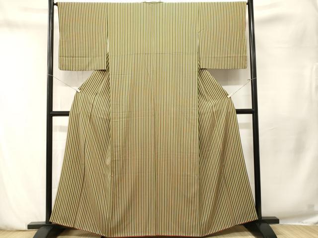 平和屋着物■上質な小紋　縞　正絹　逸品　CABN1516ev
