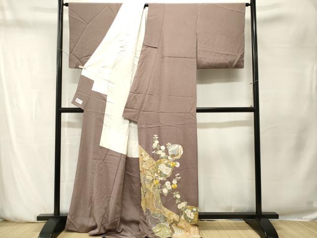 平和屋着物■豪華色留袖　作家物　駒刺繍　休み鳥飛鶴草花文　金銀彩　やまと誂製　正絹　逸品　CABN1520ev