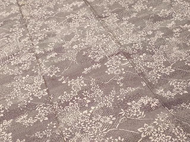 平和屋着物■上質な小紋　遠山草花文　正絹　逸品　CABN1536ev