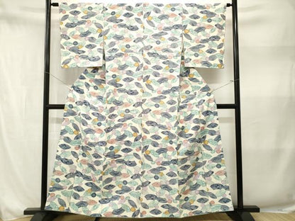 平和屋着物■上質な小紋　地上舞花文　正絹　逸品　CABN1537ev