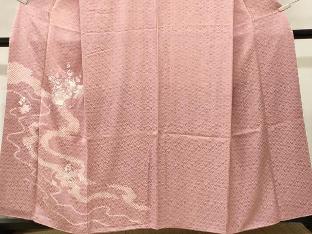 平和屋着物■訪問着　刺繍　絞り　扇面草花文　正絹　逸品　CABN1545ev