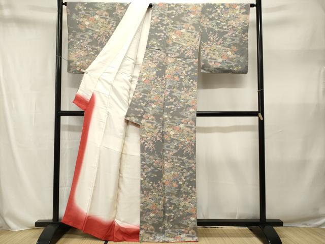 平和屋着物■上質な小紋　松竹梅御所解文　金彩　鬼しぼ縮緬　正絹　逸品　CABN1551ev