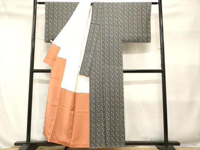 平和屋着物■上質な小紋　花唐草文　正絹　逸品　CABN1556ev