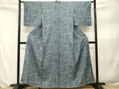平和屋着物■上質な小紋　色紙重ね花唐草文　正絹　逸品　CABN1562ev