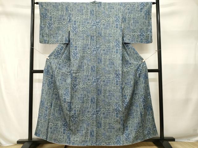 平和屋着物■上質な小紋　色紙重ね花唐草文　正絹　逸品　CABN1562ev