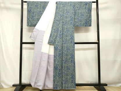 平和屋着物■上質な小紋　色紙重ね花唐草文　正絹　逸品　CABN1562ev