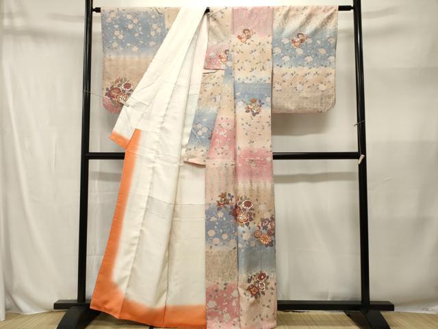平和屋着物■訪問着　花唐草文　暈し染め　金彩　正絹　逸品　CABN1564ev