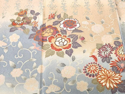 平和屋着物■訪問着　花唐草文　暈し染め　金彩　正絹　逸品　CABN1564ev