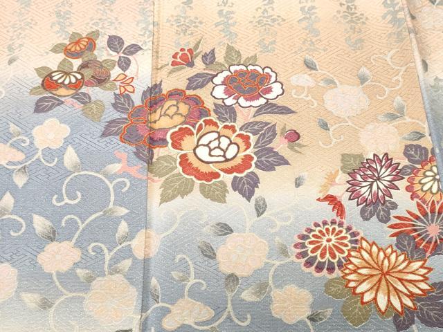 平和屋着物■訪問着　花唐草文　暈し染め　金彩　正絹　逸品　CABN1564ev