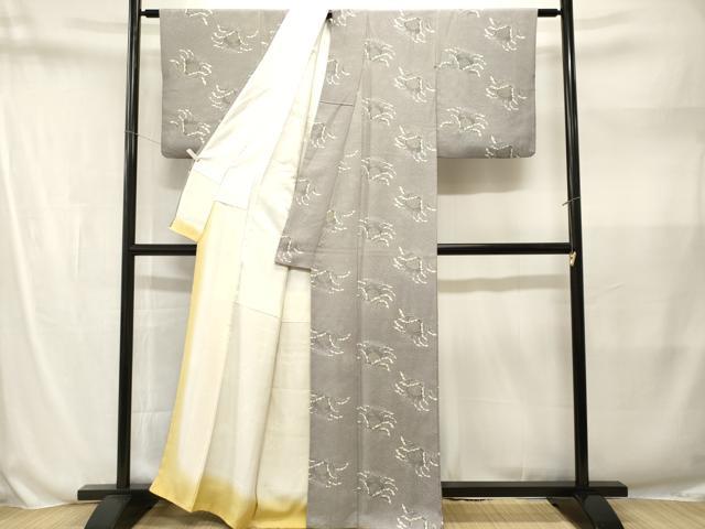 平和屋着物■上質な小紋　更紗花唐草文　正絹　逸品　CABN1566ev