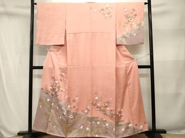 平和屋着物■訪問着　鬘帯花車文　金銀彩　正絹　逸品　CABN1567ev