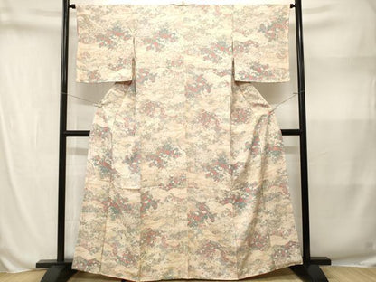 平和屋着物■上質な小紋　飛鶴風景文　暈し染め　金彩　正絹　逸品　CABN1568ev