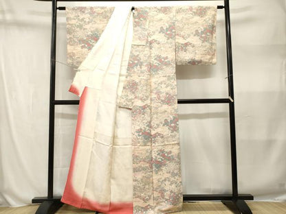 平和屋着物■上質な小紋　飛鶴風景文　暈し染め　金彩　正絹　逸品　CABN1568ev