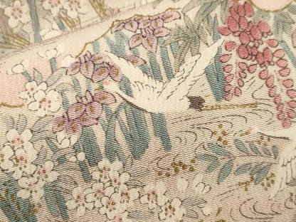 平和屋着物■上質な小紋　飛鶴風景文　暈し染め　金彩　正絹　逸品　CABN1568ev
