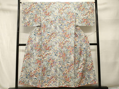 平和屋着物■上質な小紋　型染め　松竹梅御所解文　正絹　逸品　CABN1580ev
