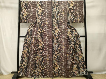 平和屋着物■上質な小紋　松竹梅雪輪花間道　暈し染め　金彩　正絹　逸品　CABN1586ev