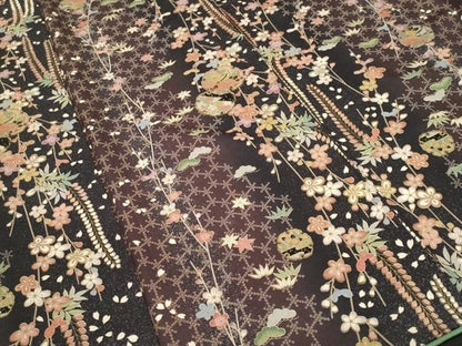 平和屋着物■上質な小紋　松竹梅雪輪花間道　暈し染め　金彩　正絹　逸品　CABN1586ev