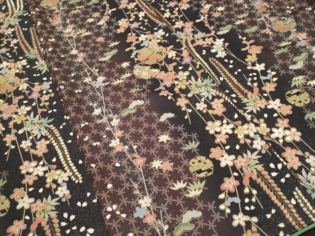 平和屋着物■上質な小紋　松竹梅雪輪花間道　暈し染め　金彩　正絹　逸品　CABN1586ev
