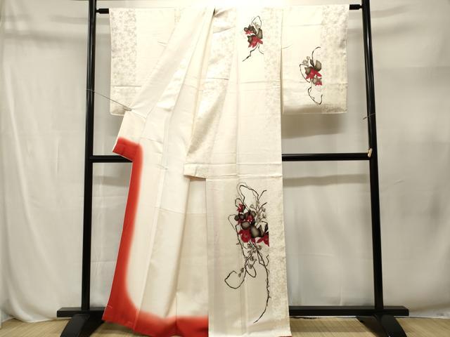 平和屋着物■訪問着　作家物　枝花文　正絹　逸品　CABN1620ev
