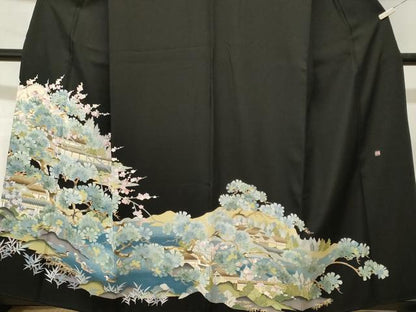平和屋着物■豪華黒留袖　作家物　御所解文　鴛鴦　正絹　逸品　CABN1625ev