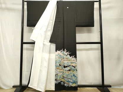 平和屋着物■豪華黒留袖　作家物　御所解文　鴛鴦　正絹　逸品　CABN1625ev