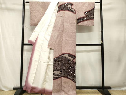 平和屋着物■訪問着　絞り　吉祥流水花文　正絹　逸品　CABN1627ev
