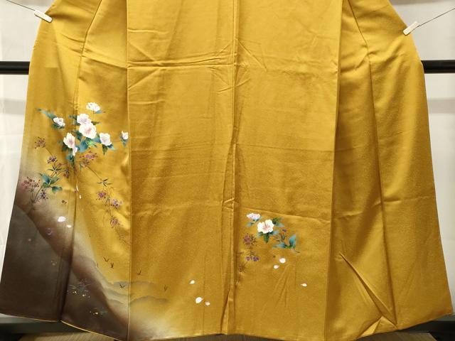 平和屋着物■訪問着　枝花文　暈し染め　金銀彩　さが美扱い　正絹　逸品　CABN1632ev