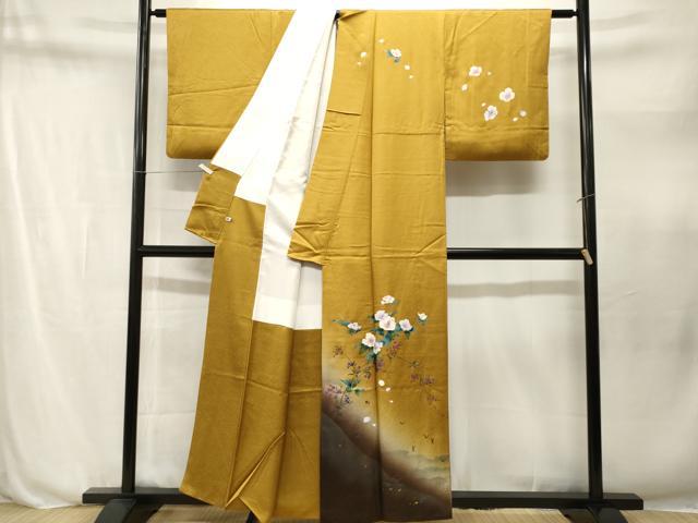 平和屋着物■訪問着　枝花文　暈し染め　金銀彩　さが美扱い　正絹　逸品　CABN1632ev