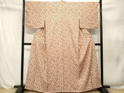 平和屋着物■上質な小紋　更紗枝花文　金銀彩　正絹　逸品　CABN1634ev
