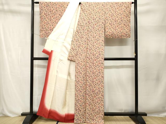平和屋着物■上質な小紋　更紗枝花文　金銀彩　正絹　逸品　CABN1634ev