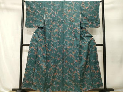 平和屋着物■上質な小紋　鳳凰枝花文　金彩　正絹　逸品　CABN1640ev