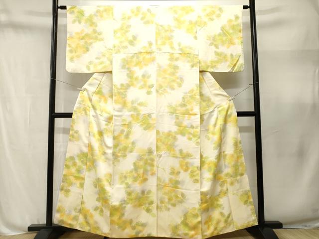 平和屋着物■上質な小紋　木の実枝葉文　暈し染め　正絹　逸品　CABN1651ev